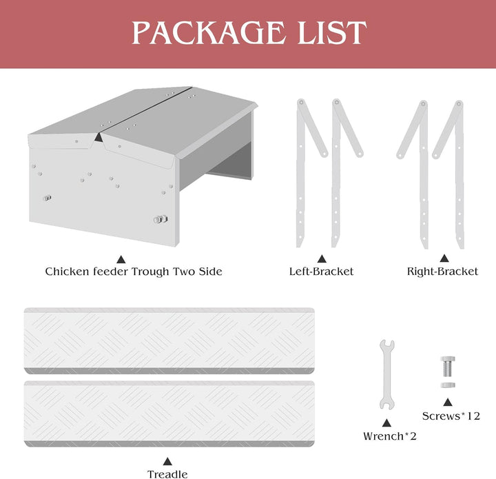MUALROUS Futterautomat Hühner Rattensicher Hühner Futterspender Automatischer 5kg Trittplatte Hühner
