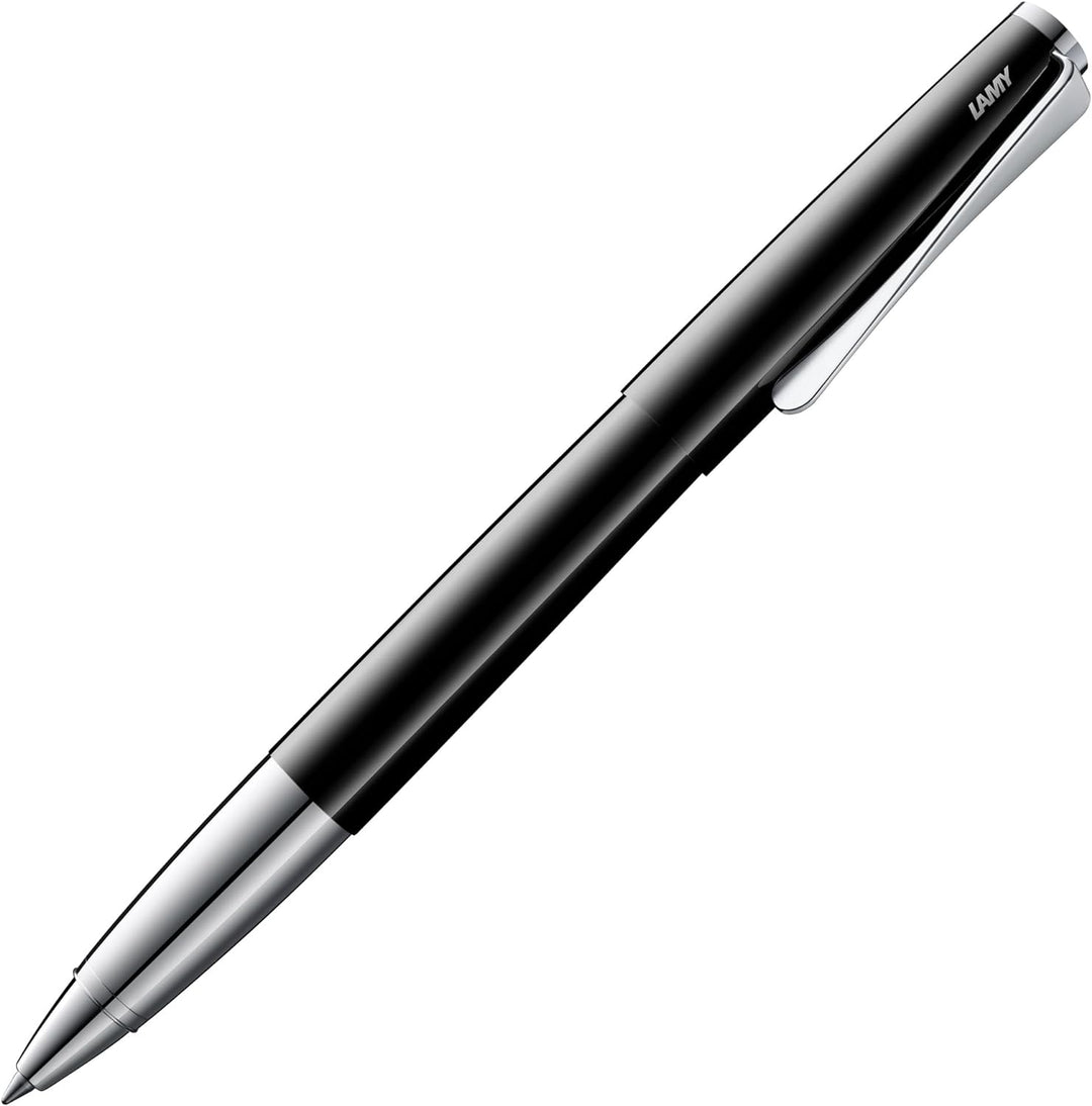 LAMY studio Tintenroller 368 - Rollpen aus Edelstahl in schwarzem Klavierlack mit hochglänzendem Gri