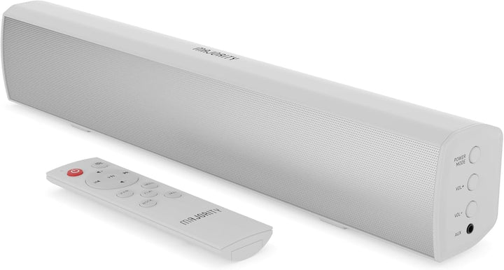 MAJORITY Bluetooth White Soundbar für TV Geräte, 50 Watt PC Lautsprecher und Sound Bar, Kompakt, mit