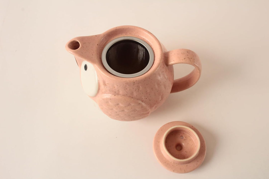Minoribo Mino Ware CPK104 Teekanne aus japanischer Keramik, Kyusu Eule, hergestellt in Japan (Japan