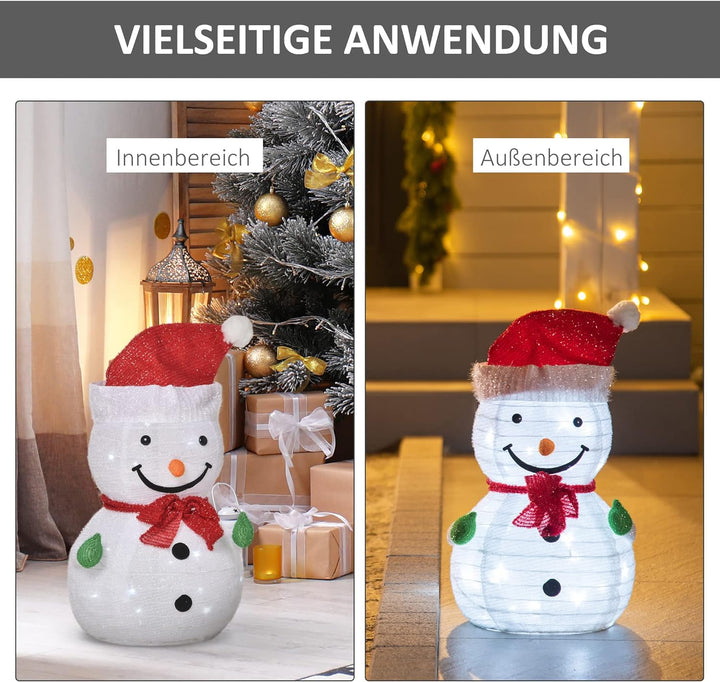Outsunny Weihnachten Schneemann Weihnachtsdekoration mit LED-Lichter Modell Weihnachten Garten Hof D