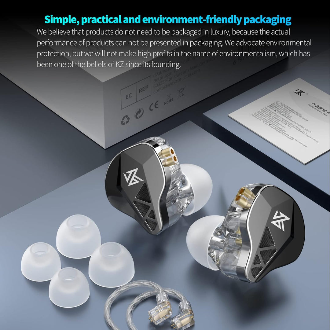 Yinyoo KZ EDXS In-Ear-Kopfhörer mit 10 mm Hochleistungs-Dynamikeinheit, leicht und bequem, KZ HiFi I