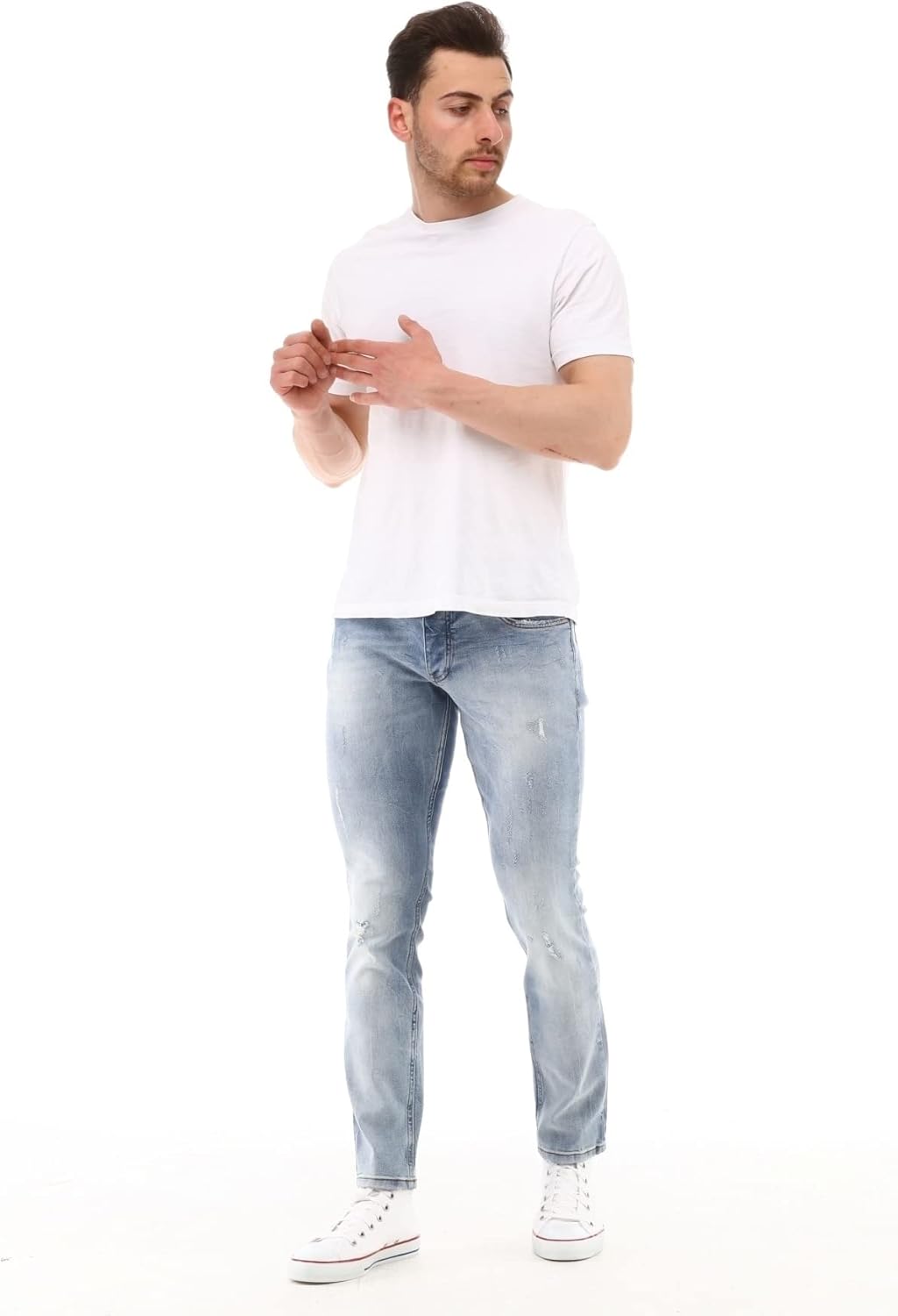 CEDY DENIM Herren Jeans Slim Fit Stretch Jeanshose Design der Neuen Saison Hochwertige Jeans Hose fü