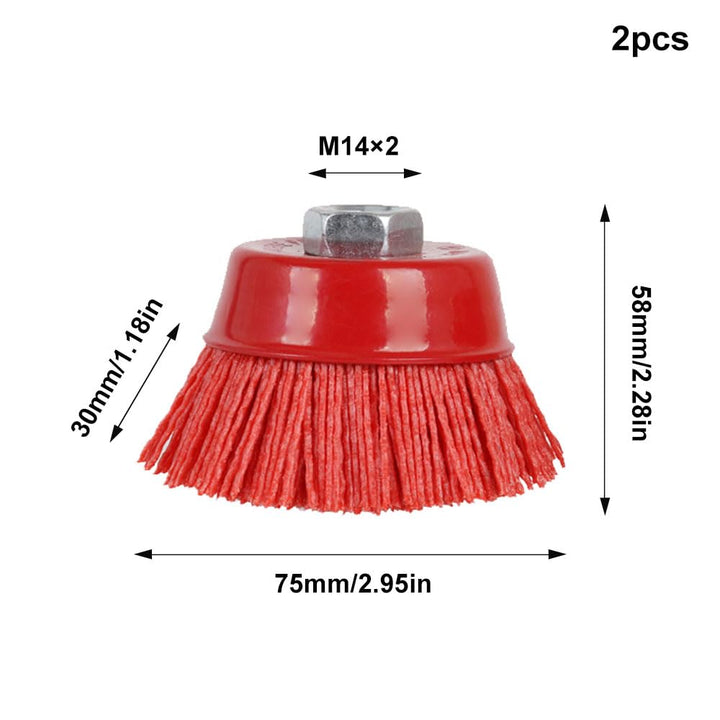 UTMACH 2 Stück Nylon Topfbürste Bohrmaschine Nylonbürste Winkelschleifer Bürste Nylon mit Innengewin