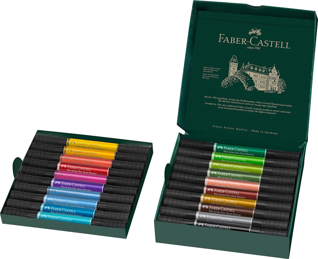 Faber-Castell 162020 - Pitt Artist Pen Dual Marker Tuschestift, mit zwei Spitzen, eine Pinselspitze