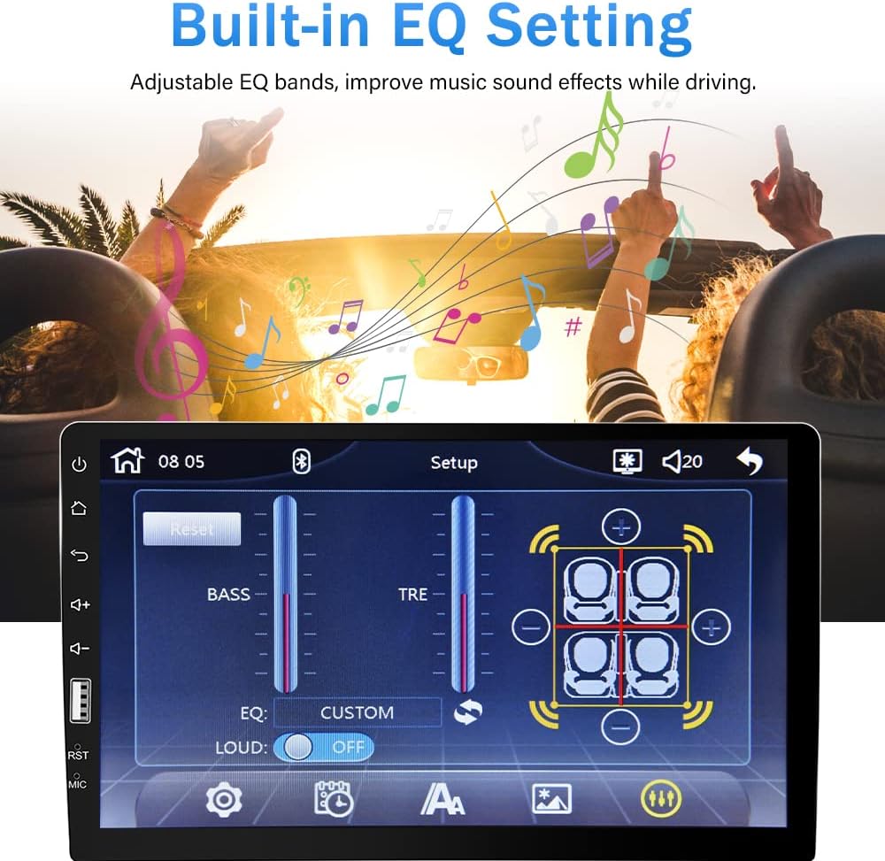 Autoradio 1 Din mit Apple Carplay und Android Auto, Hikity 9 Zoll Bildschirm Touchscreen Autoradio B