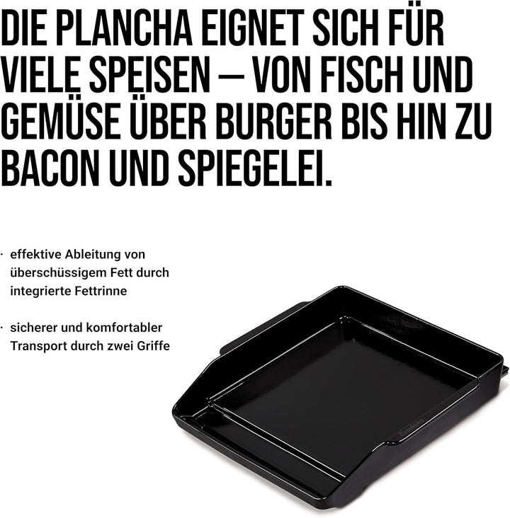 Enders Plancha Grillplatte, aus emailliertem Guss, optimale Hitzespeicherung und -verteilung, integr
