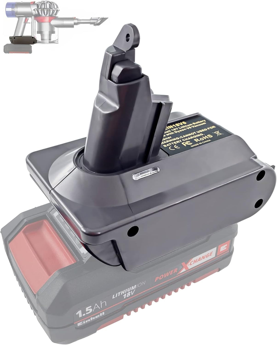 URUN für Dyson V6 Akku Adapter,EIN18V6 Adapter für Einhell 18V Lithium Akku, für Dyson V6 AbsoluteMo