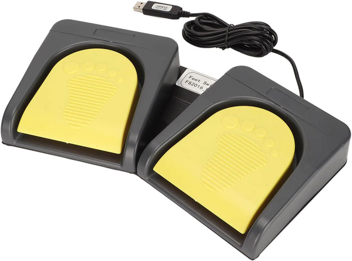 Elprico USB-Fusspedal, Doppelfussschalter Mechanische Schalter mit Zwei Pedalen MIDI-Controller HID