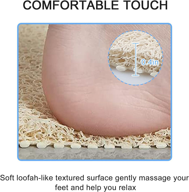 Grosse Duschmatte rutschfest,60 x 60 cm Weich Komfort Badewannenmatte mit Ablauflöchern,Anti-Schimme