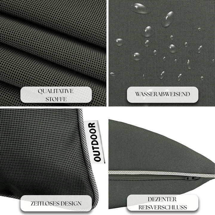 Brandsseller Outdoor Garten Kissen Dekokissen mit Paspel - Garngefärbt Uni Schmutz- und Wasserabweis