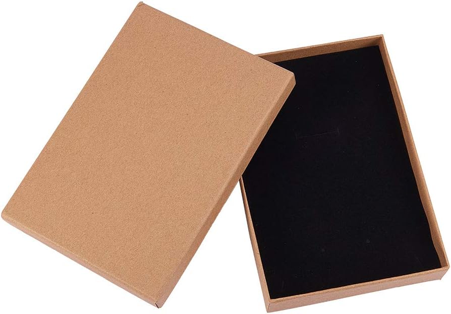BENECREAT 12 Pack Halskette Ring Box 18x12,5x3cm Kraft Brown Rechteck Karton Schmuckschatullen Gross