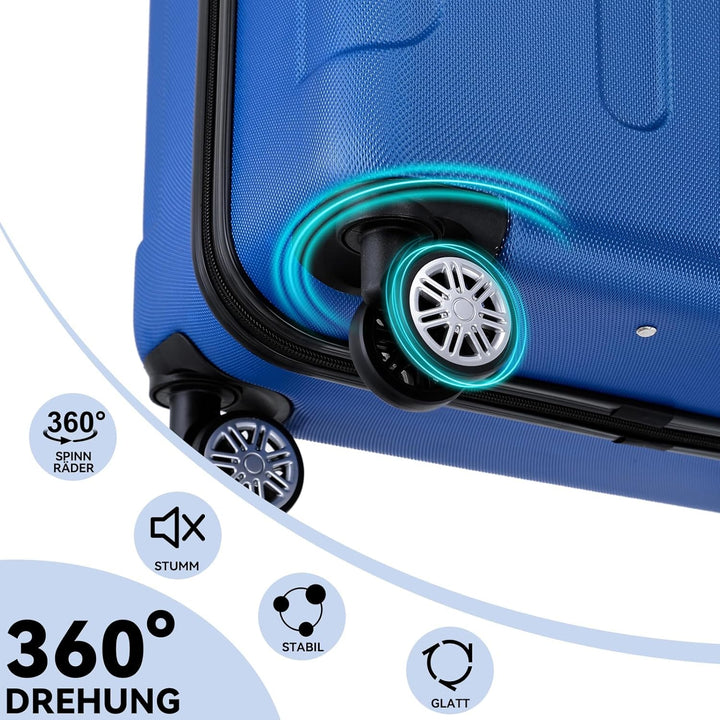 BEIBYE Zwillingsrollen Hardcase Reisekoffer Koffer Trolleys Hartschale in XL-L-M in 14 Farben (Diamo