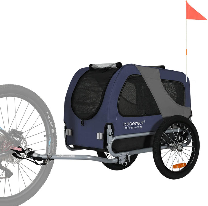 DOGGYHUT® MEDIUM Hundefahrradanhänger Hundeanhänger Fahrradanhänger 80101 (BLAU), BLAU