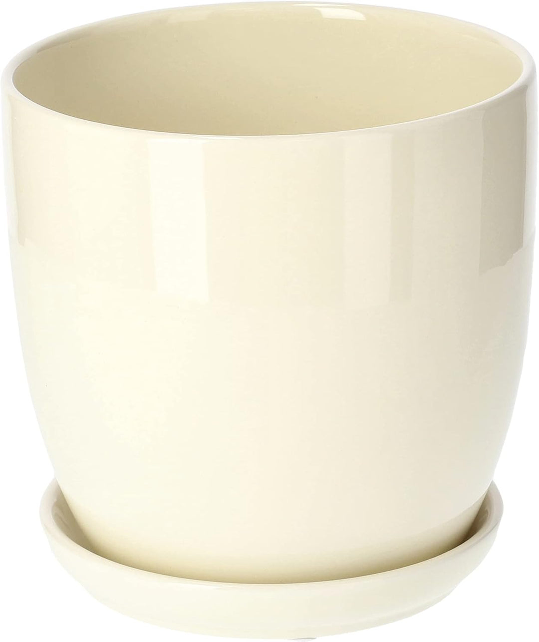 KOTARBAU® 2er Set Keramik Blumentopf Übertopf für Blumen Pflanzen ⌀ 17 cm mit Tropfschale Beige ⌀ 17