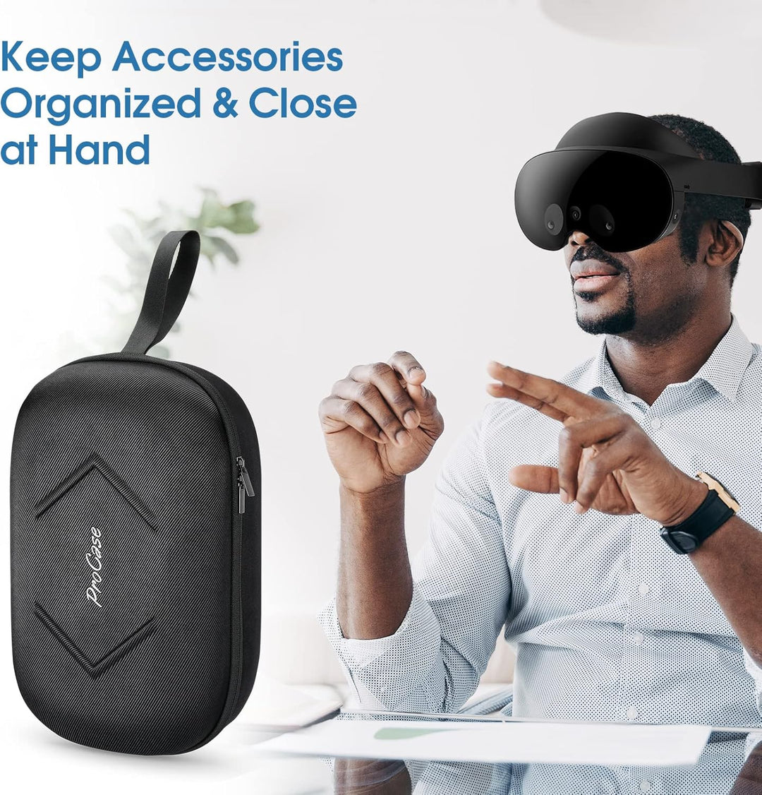 ProCase Reisetasche für Meta/Oculus Quest Pro, schützende Aufbewahrungsbox kompatibel mit VR Gaming