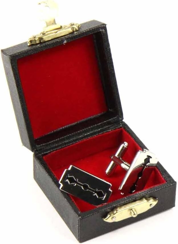 Miniblings Rasierklingen Manschettenknöpfe Miniblings Knöpfe + Box Klingen Rasieren Klinge - Herrens