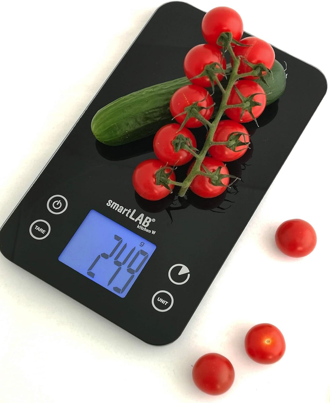 SmartLab Kitchen W Küchenwaage mit Bluetooth |Digitalwaage für die Küche aus Glas |Lebensmittelwaage