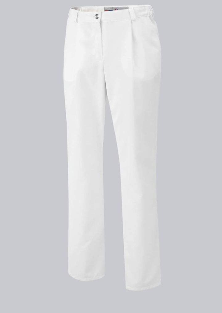 BP 1647-400-21-36n Hosen für Frauen, mit Bundfalten und Taschen, 215,00 g/m² Stoffmischung, weiss, 3