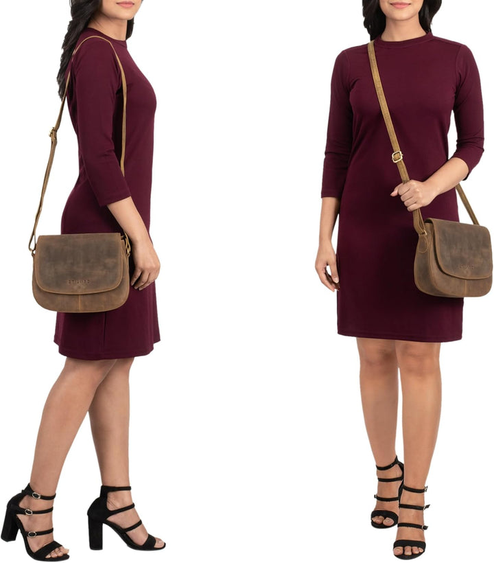 STILORD 'Savannah' Umhängetasche Damen Leder Handtasche kleine Schultertasche Crossbody Bag Ausgehta