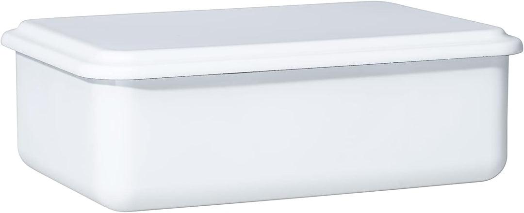 Riess, 0417-033, Vorratsbehälter mit Deckel, 23x15x7cm, Emaille, Design SERVE + STORE, WEISS, Gewich