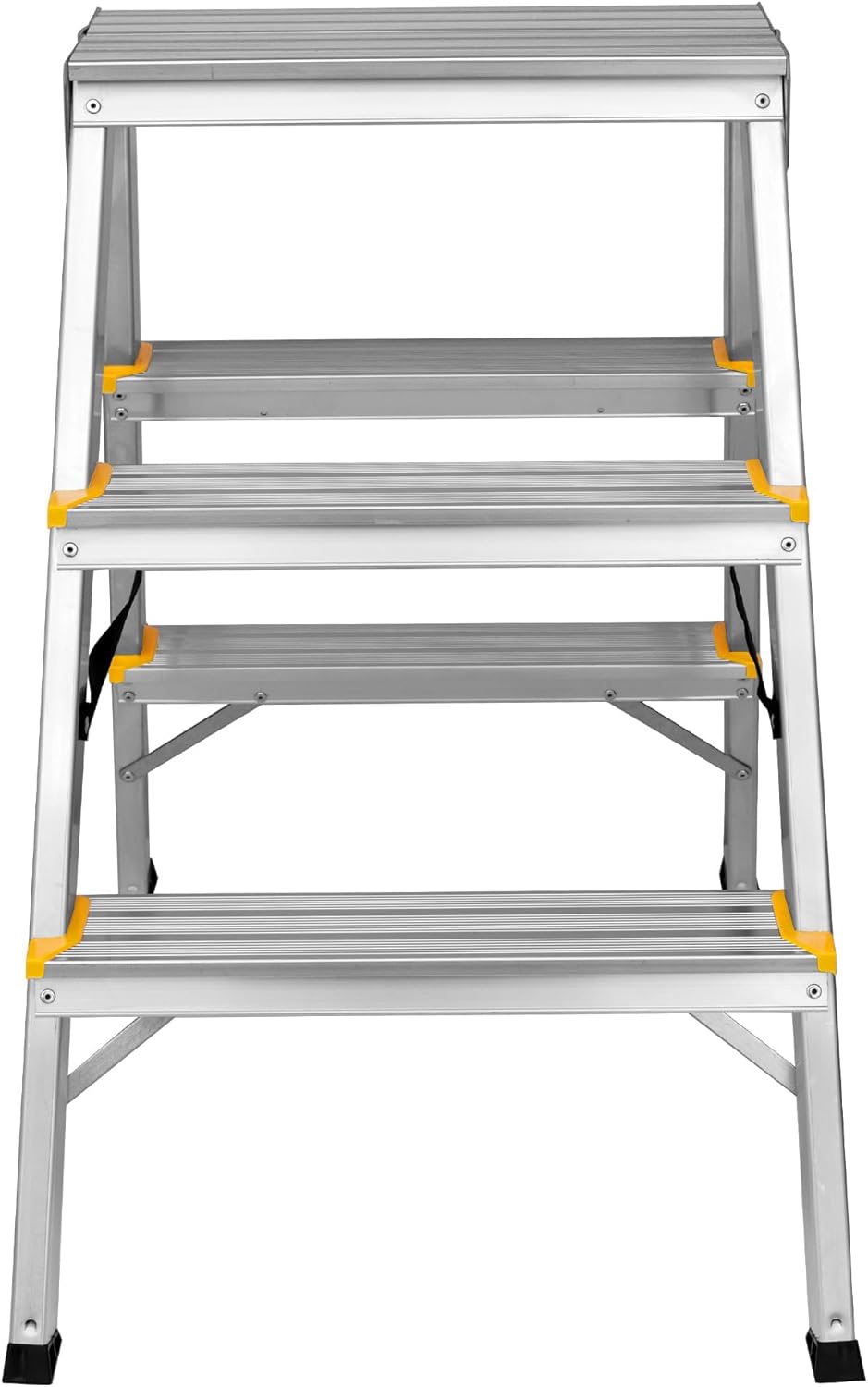 Aluleiter Trittleiter Klappleiter Zweiseitige Haushaltsleiter Stehleiter 3 Stufen TÜV 2x3 150KG