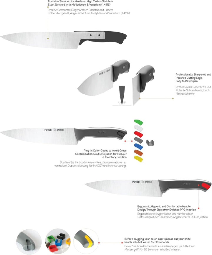 Pirge Gastro Metzgermesser 21 cm Kullenschliff Schlachtermesser - Fleischermesser - Stechmesser - Sc