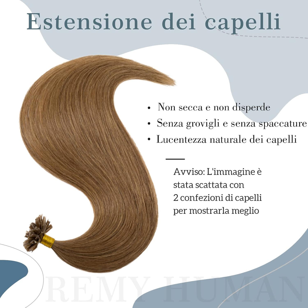 Silk-co Haarteile Echthaar Bonding Extensions Echthaar 1g Keratin U-Tip Haarverlängerung Glatt Hair