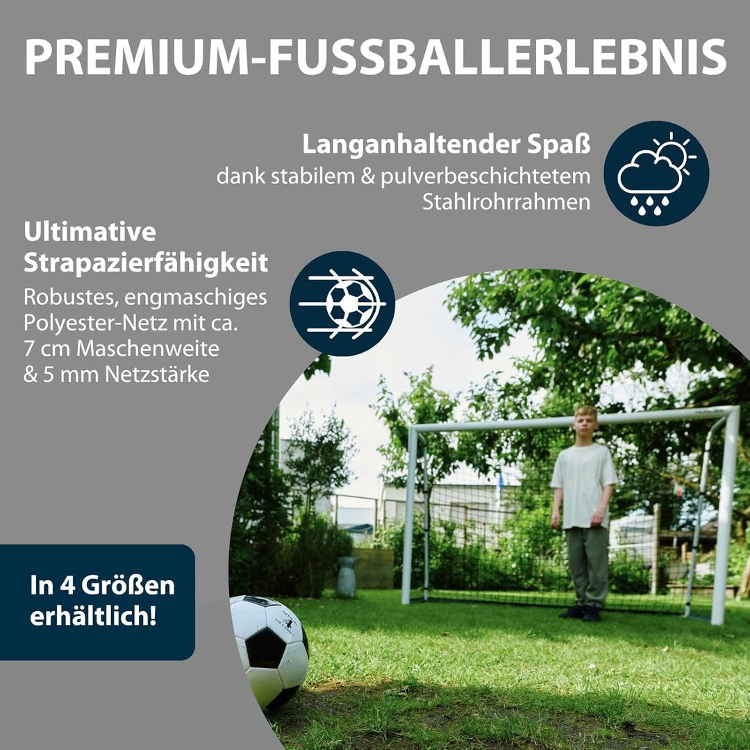 HUDORA Fussballtor Advanced 120/180/240/300 - Fussballtor für Kinder/Jugendliche & Erwachsene - Outd