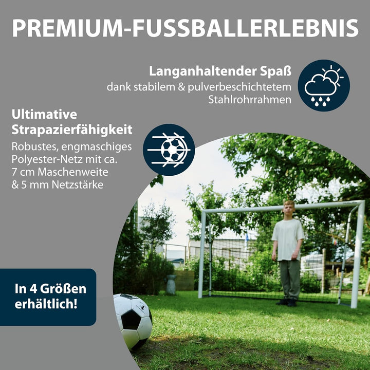 HUDORA Fussballtor Advanced 120/180/240/300 - Fussballtor für Kinder/Jugendliche & Erwachsene - Outd