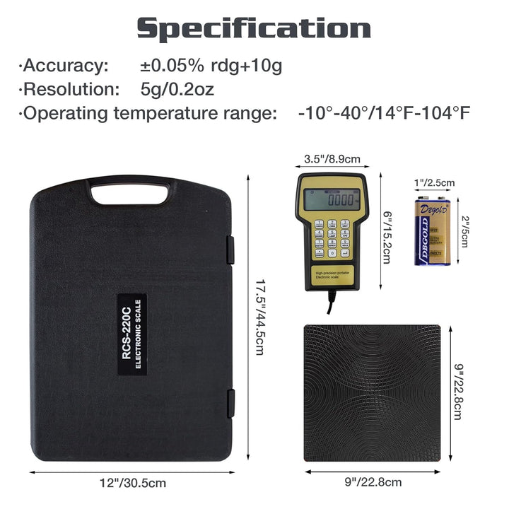 BACOENG Elektronische Kältemittelwaage 100KG Für HVAC, Kältemittel Waage mit hintergrundbeleuchteter