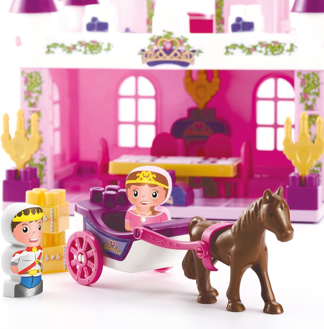 Ecoiffier – Abrick Märchenschloss – Schloss aus grossen Bausteinen, mit Prinzessin, Prinz und Kutsch