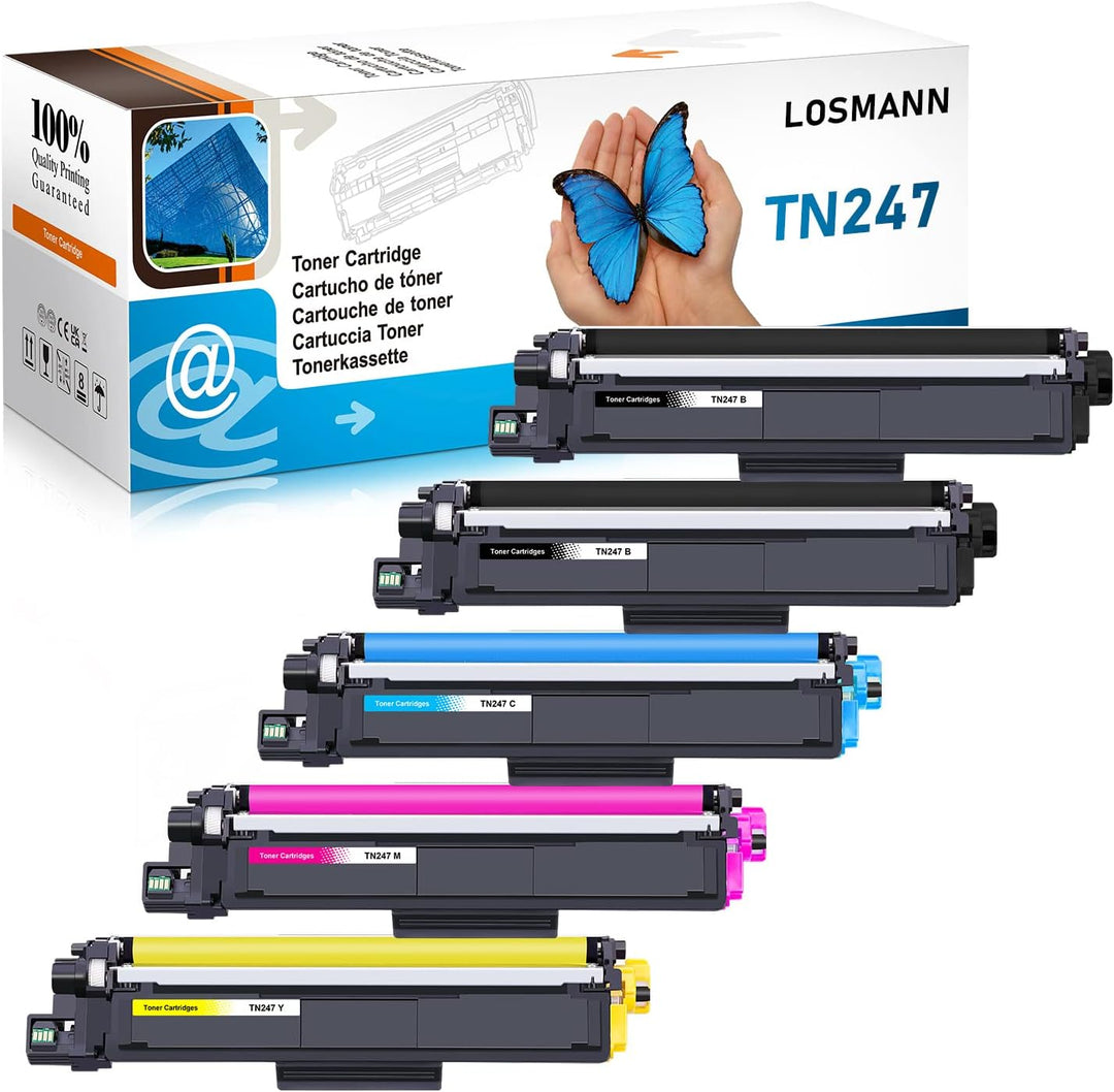 LOSMANN 5X Toner Kompatibel für Brother TN-247 TN-243 für Brother MFC-L3770CDW MFC-L3750CDW HL-L3230