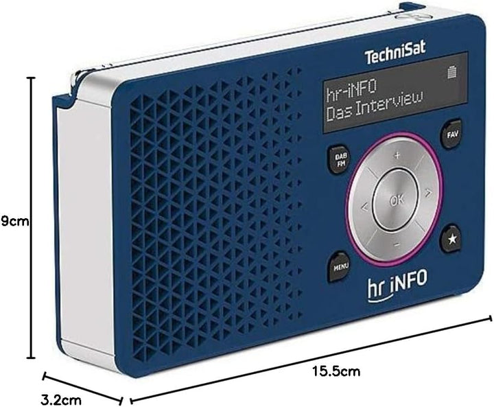 TechniSat DIGITRADIO 1 hr Info Edition - tragbares DAB+ Radio mit Akku (DAB, UKW, Lautsprecher, Kopf