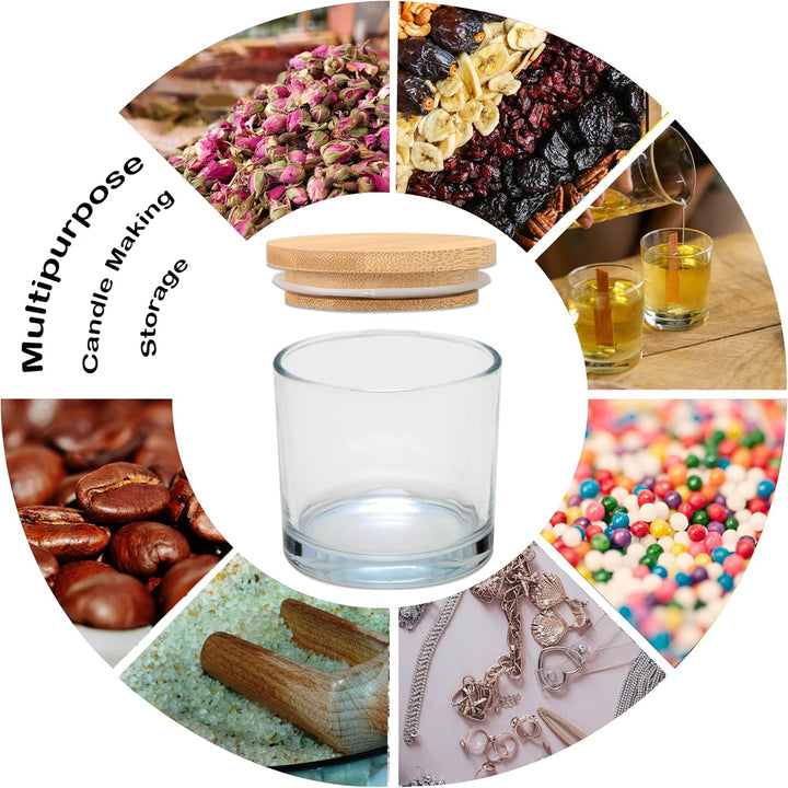 MILIVIXAY 20 Stück 118 ml Klarglas Kerzengläser mit Deckel und Kerzenherstellungs-Kits – Grosspackun