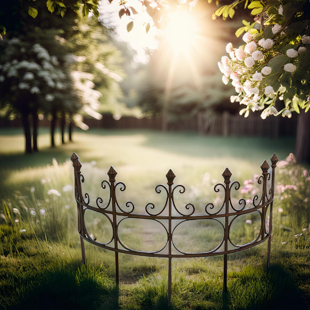 ecosoul Staudenhalter Strauchhalter Gartendeko Rost massiv halbrund Rankhilfe Metall Eisen Rostfarbe