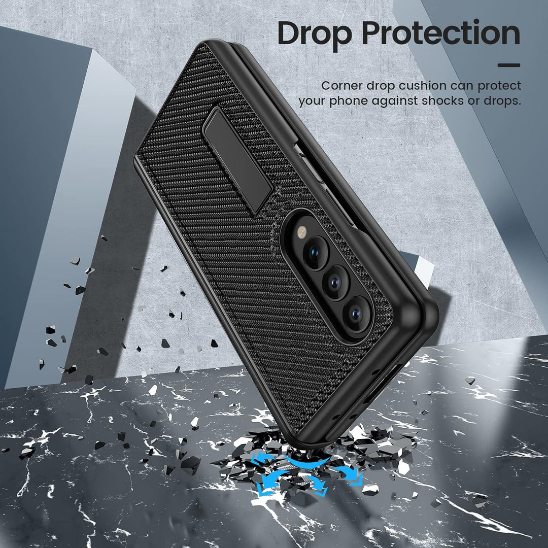 HWeggo Handyhülle für Samsung Galaxy Z Fold 4 Hülle mit Ständer,Galaxy Z Fold 4 Schutzhülle mit Disp