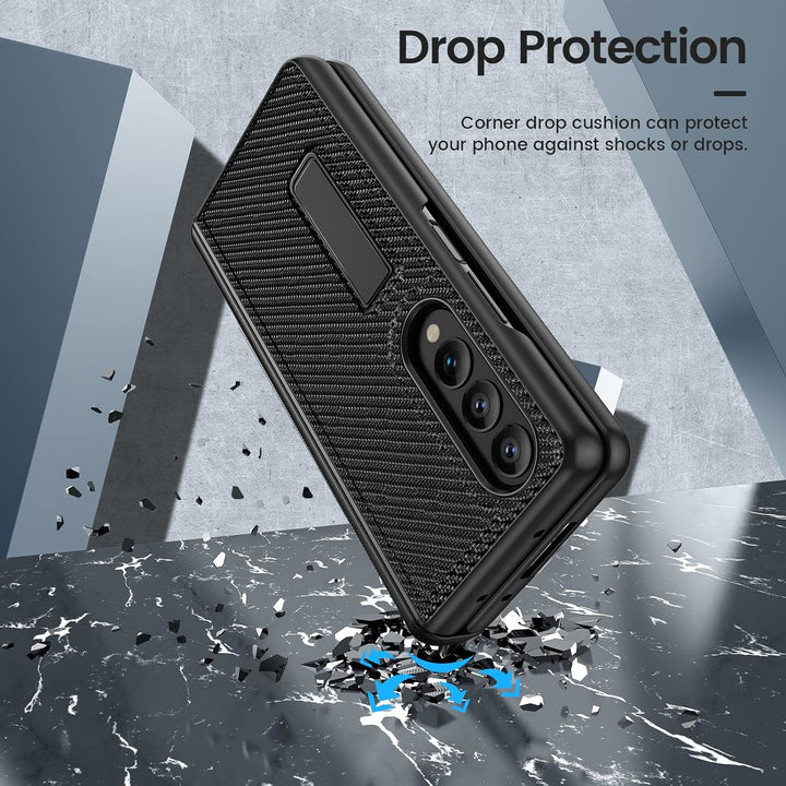 HWeggo Handyhülle für Samsung Galaxy Z Fold 4 Hülle mit Ständer,Galaxy Z Fold 4 Schutzhülle mit Disp