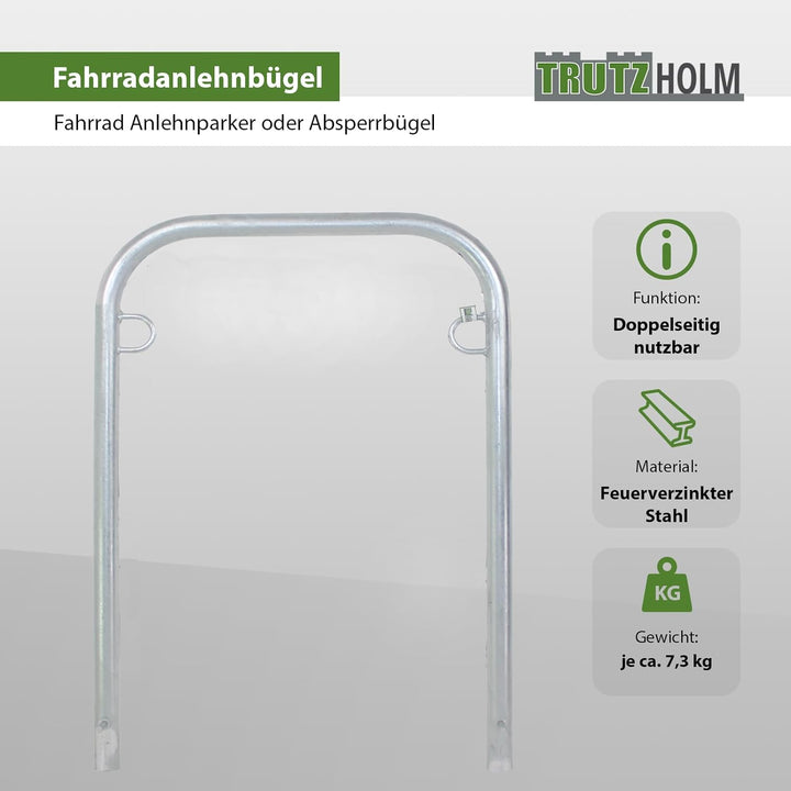 Fahrradanlehnbügel zum Einbetonieren ca. 780 mm breit Fahrradständer Anlehnbügel Anlehnständer Polle