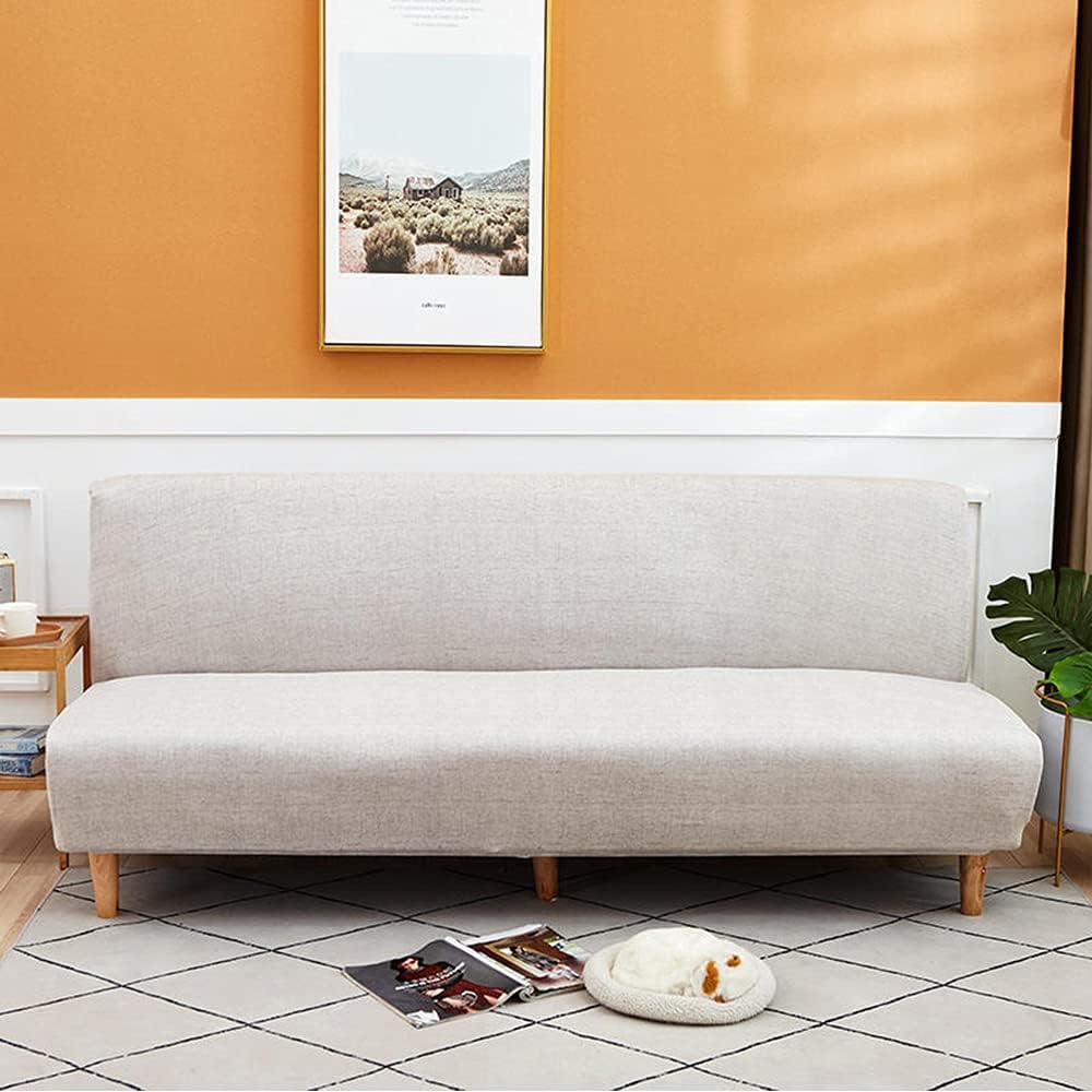 CHNSHOME Sofabezug ohne armlehnen Stretch Armlose sofaüberwurf Sofahusse Ohne Armlehne 1 sitzer Sofa