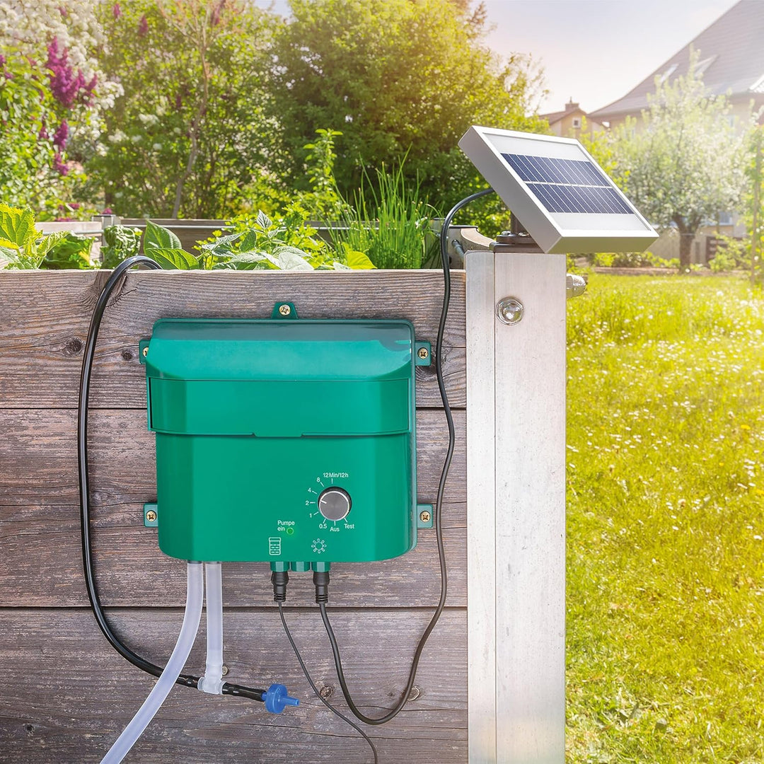Solar Bewässerungssystem Waterdrops Komplettset Pflanzenbewässerung mit 15 Sprinklern Esotec 101100