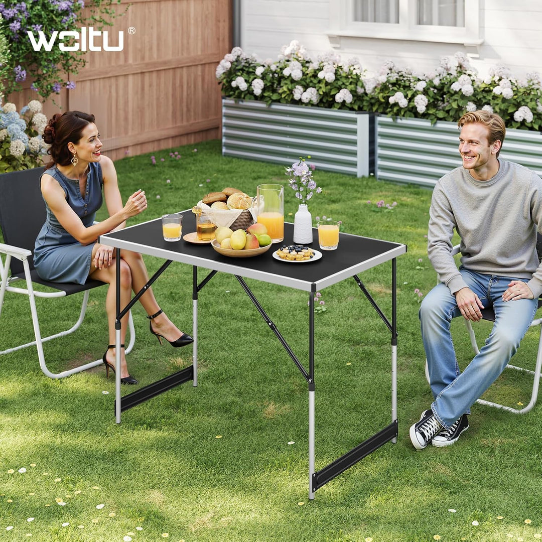WOLTU® Campingtisch Klapptisch Gartentisch Arbeitstisch Balkontisch höhenverstellbar Aluminium Stahl