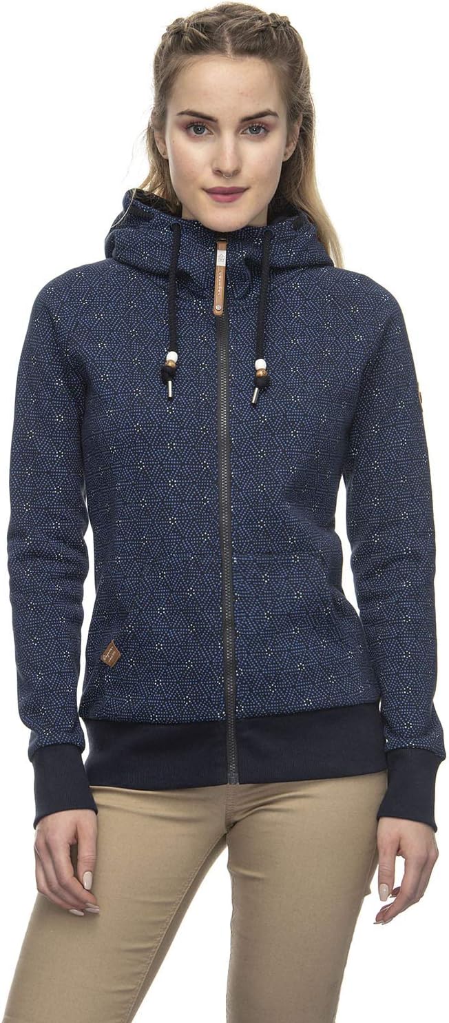 Ragwear Chelsea Zip Damen,Sweatjacke,Zip Hoodie mit Kapuze und Reissverschluss,vegan,Zwei Taschen,Na