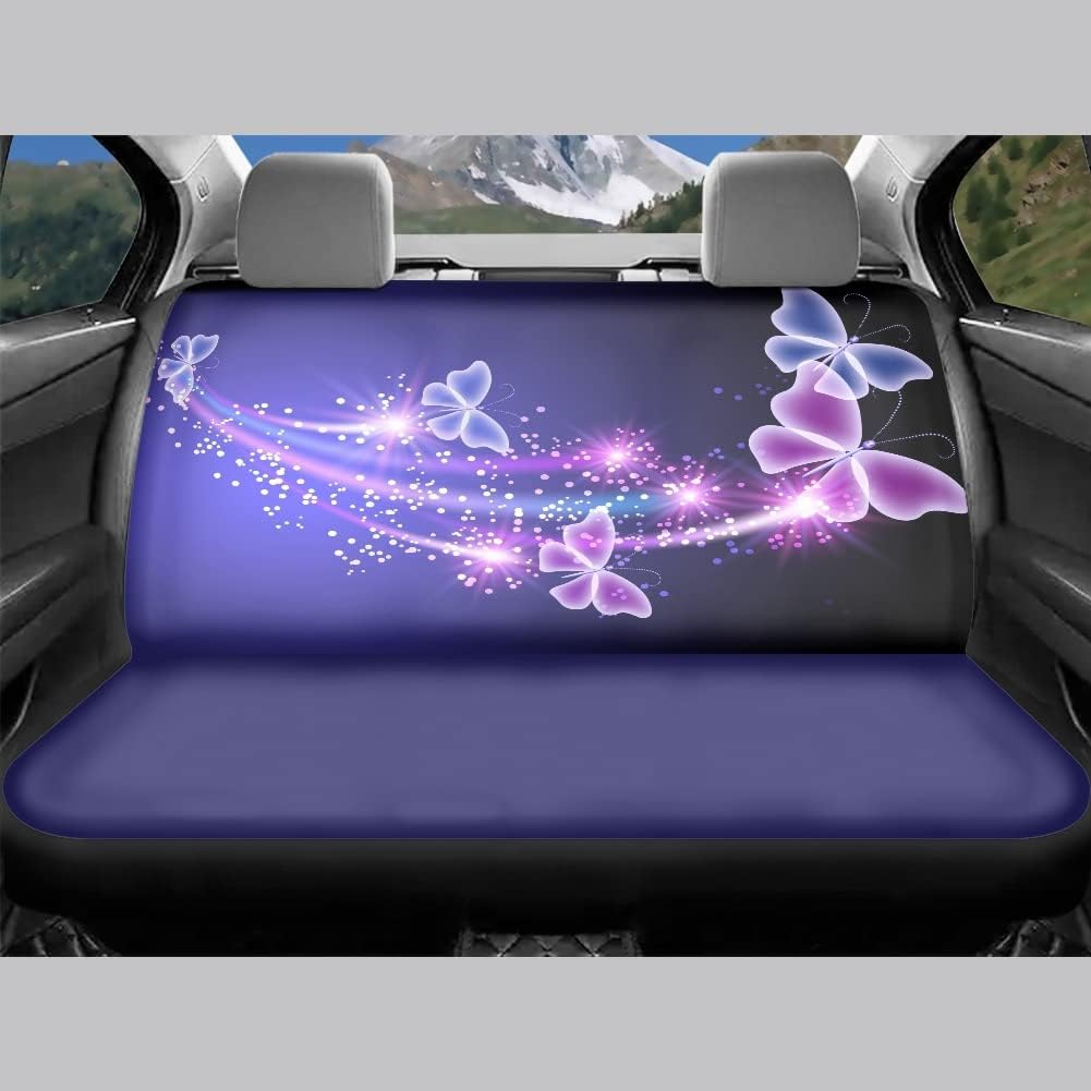 chaqlin Universal 2er Pack Butterfly Car Vordersitzbezüge +2 Stück Rücksitzschutz Split Bankbezug mi