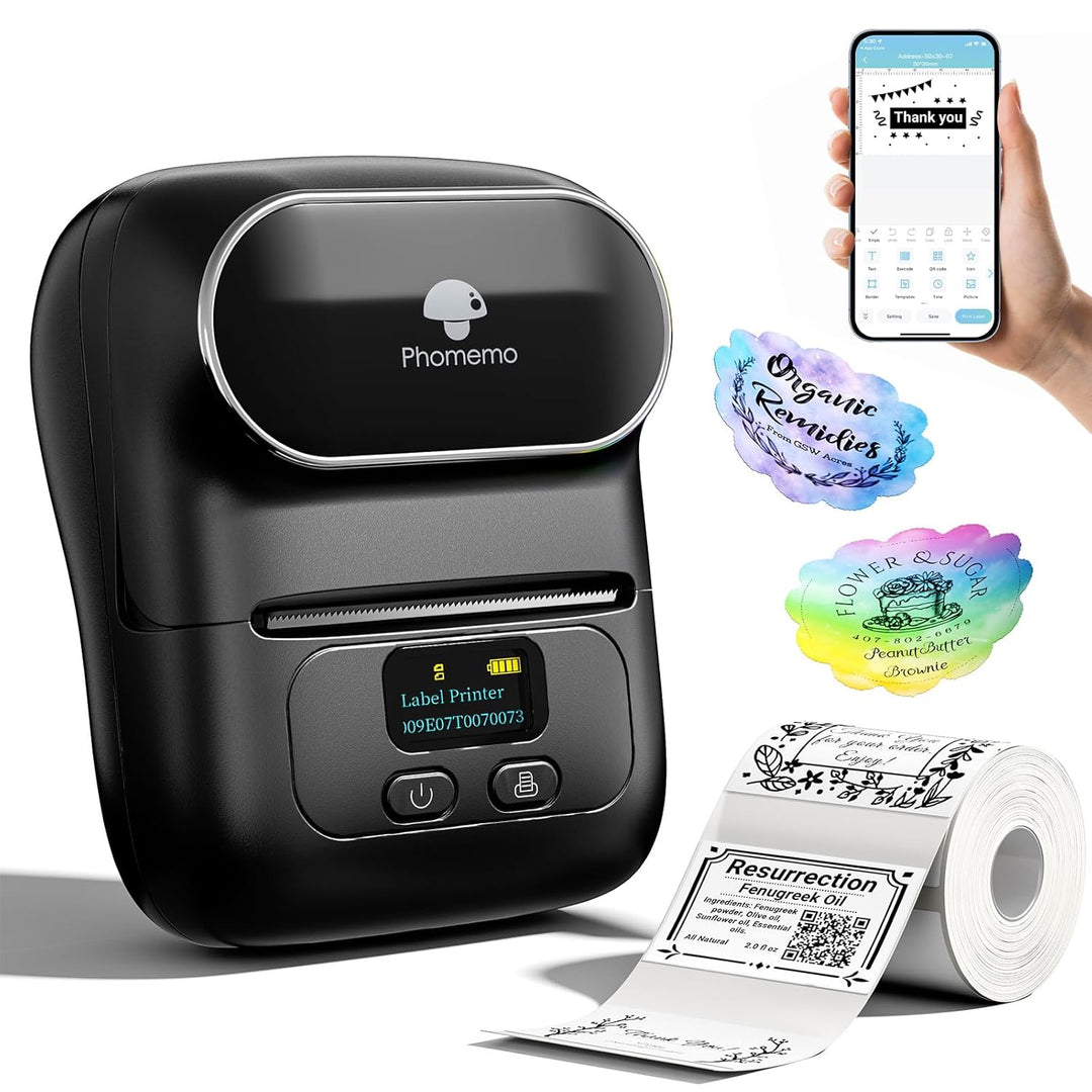 Phomemo M110S Bluetooth Etikettendrucker-Thermoetikettendrucker-M110S Tragbarer Mini-Thermo-Label-Ma