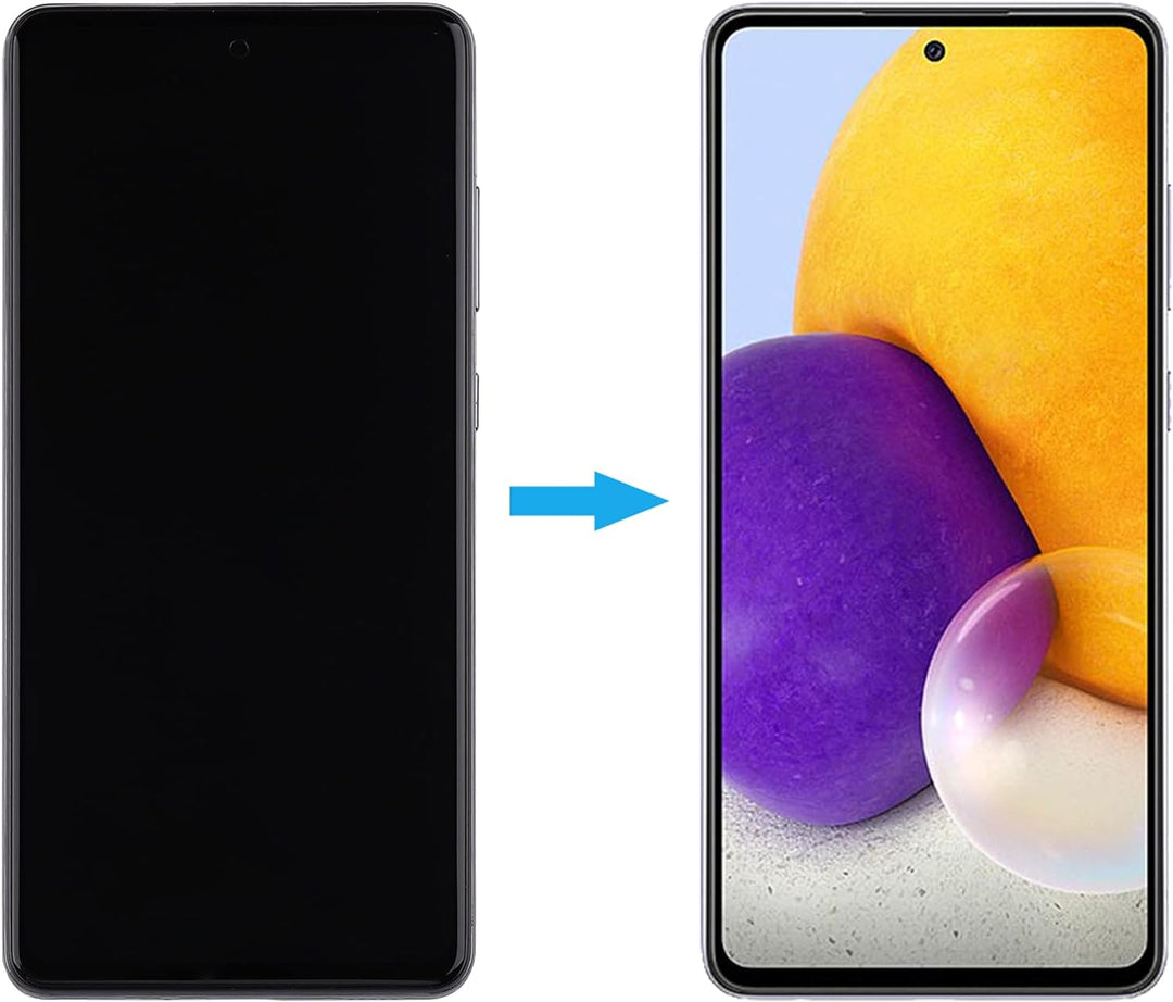 Duotipa Display Kompatibel mit Samsung Galaxy A72 SM-A725F SM-A725F/DS 6.7" Super AMOLED (Schwarz mi