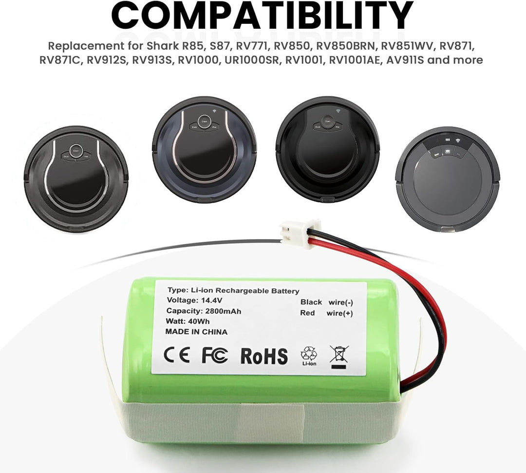 ANTIEE 2800mAh RVBAT850 Vacuum Cleaner Ersatz Akku für Shark Ion AV1010AE AV2501AE AV911 AV970 RV761