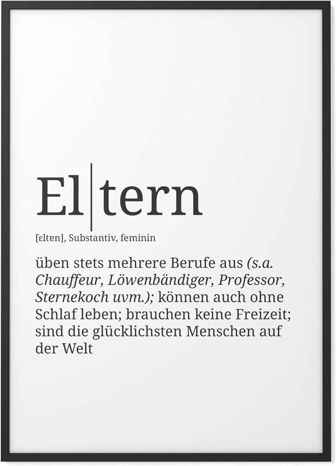 Papierschmiede® Definition: Eltern, DIN A1 (59x84 cm), XXL Poster für Wohnzimmer, Schlafzimmer, Küch