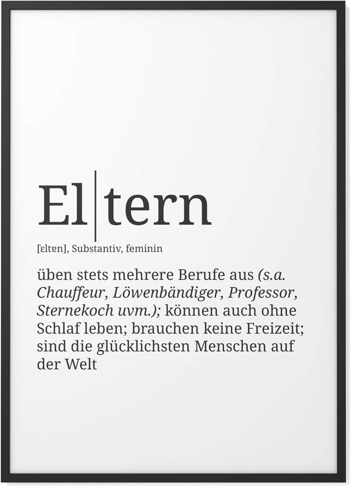 Papierschmiede® Definition: Eltern, DIN A1 (59x84 cm), XXL Poster für Wohnzimmer, Schlafzimmer, Küch