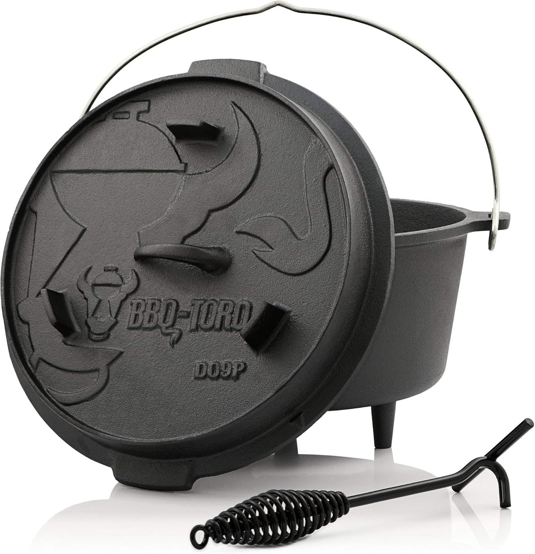 BBQ-Toro Dutch Oven Premium Serie | 9,0 Liter (DO9P), Topf mit Füsse | bereits eingebrannt - preseas